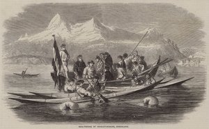Selfiske ved Kingigtorssuak, Grønland (gravering) av English School