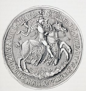 Segl av Jean II, hertug av Burgund, greve av Nevers og baron av Donzy, ca. 1880 av English School