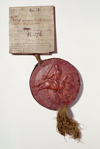 Segl til kong Richard I (voks og pergament) (ref ChAntB349) av English School