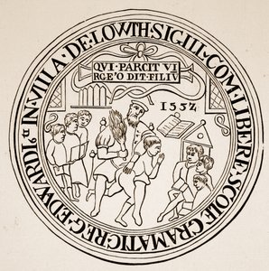 Seal of Louth Grammar School, 1552 (sepia-bilde) av English School