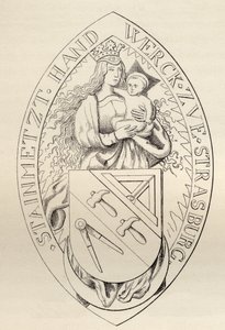 Seal of the Masons of Strasbourg, 1524, fra 'The History of Freemasonry, bind II', utgitt av Thomas C. Jack, London, 1883 av English School