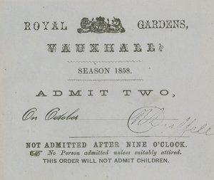 Sesongkort, Vauxhall Gardens, London av English School