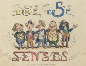Se, høre, lukte, smake, føle (farget gravering) av English School