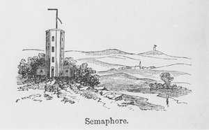 Semafortårn, ca. 1840 (gravering) av English School