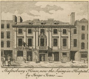 Shaftesbury House, nå Lying in Hospital, designet av Inigo Jones av English School