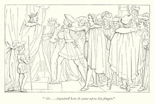 Shakespeares Alt er bra som ender godt; En tåpelig historie (gravering) av English School