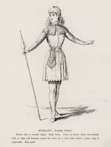 Shakespeare's As You Like It: Rosalind, Forest Dress (litho) av English School
