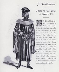 Shakespeares King Richard III: A Gentleman, Guard to the Body of Henry VI (litho) av English School