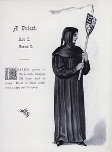 Shakespeares King Richard III: A Priest, Act I, Scene I (litho) av English School