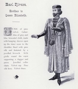 Shakespeares kong Richard III: Earl Rivers, bror til dronning Elizabeth (litho) av English School