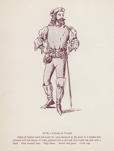 Shakespeares The Merry Wives of Windsor: Nym, a Follower of Falstaff (litho) av English School