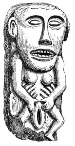 Sheela-na-Gig, fra Ballinahend Castle, Tipperary, Irland av English School
