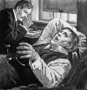 Sigmund Freud med en pasient i Wien (litho) av English School