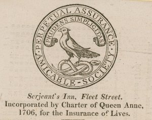 Zeichen der Amicable Society Perpetual Assurance