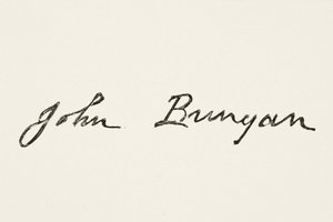 Signatur av John Bunyan, fra The National and Domestic History of England av William Hickman Smith Aubrey (1858-1916) utgitt London, ca. 1890 av English School