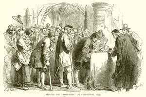 Signering av pakten i Edinburgh, 1639 av English School