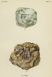 Silikater, topas (farge litho) av English School