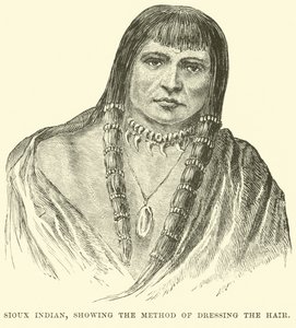Sioux Indian, viser metoden for å kle håret av English School