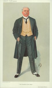 Sir A Osmond Williams, The Champion of the Ladies, 1. desember 1909, tegneserie Vanity Fair av English School