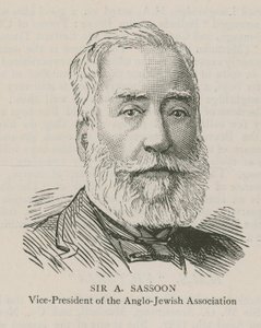 Sir A Sassoon, visepresident for Anglo-Jewish Association av English School