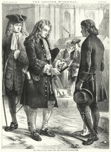 Sir Christopher Wren og Suffolk Woodcutter (gravering) av English School