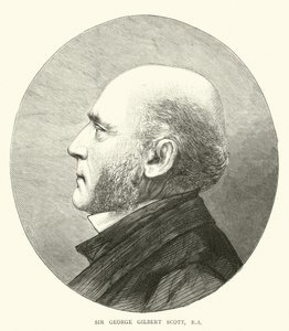 Sir George Gilbert Scott, RA (gravering) av English School