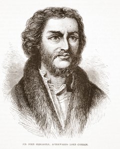 Sir John Oldcastle, etterpå Lord Cobham, illustrasjon fra The History of Protestantism av James Aitken Wylie (1808-1890), pub. 1878 av English School