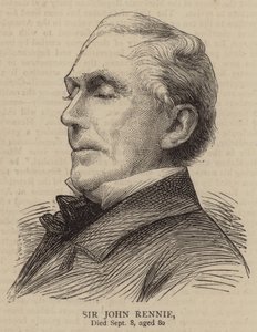 Sir John Rennie (gravering) av English School