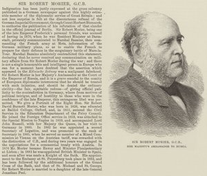 Sir Robert Morier, GCB, Hennes Majestets ambassadør i Russland (gravering) av English School