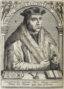 Sir Thomas More, Saint, illustrasjon fra "Ikoner til femti menn med berømmelig læring og læring ..." av English School