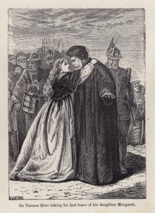 Sir Thomas More tar sin siste permisjon av datteren Margaret Roper (gravering) av English School
