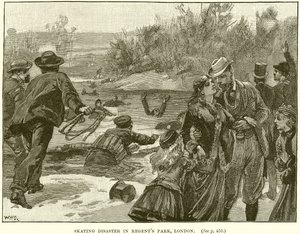 Schlittschuhunglück im Regents Park, London von English School