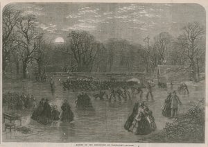 Skøyter på Serpentinen med fakkellys av English School