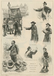 Skisser ved den store Labour-demonstrasjonen i Hyde Park, søndag 3. mai 1891 av English School