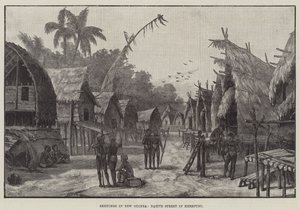 Skisser i New Guinea, Native Street i Kerepunu (gravering) av English School