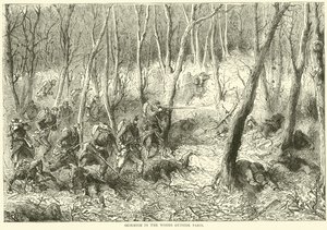Tredning i skogen utenfor Paris, oktober 1870 av English School