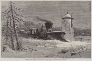 Snøplog på Grand Trunk Railway, Canada (gravering) av English School