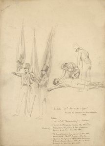 Soldiers of Waterloo (blyant på papir) av English School