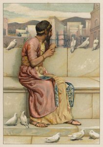 Salomo ser på byggingen av tempelet (chromolitho) av English School