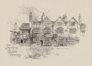 Noen gamle hus i Long Walk Bermondsey (litografi) av English School