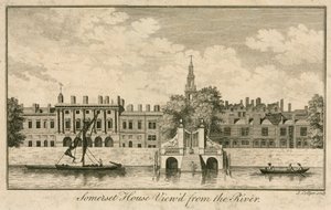 Somerset House, The Strand, London, sett fra Themsen av English School