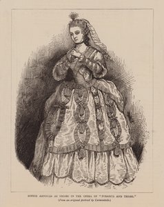 Sophie Arnould som Thisbe i Operaen til quot;Pyramus og Thisbequot; (gravering) av English School