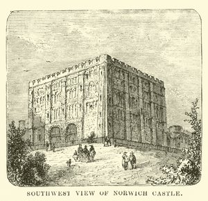 Sørvest utsikt over Norwich Castle av English School