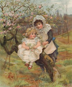Vårblomstring i mai (chromolitho) av English School