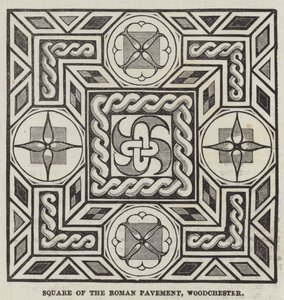 Platz des römischen Pflasters, Woodchester (Gravur) von English School