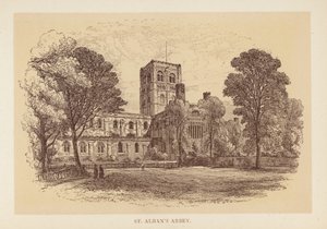 St. Albans kloster (fargelitografi) av English School