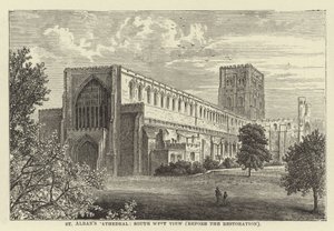 St Albans Cathedral, sørvest utsikt, før restaureringen av English School