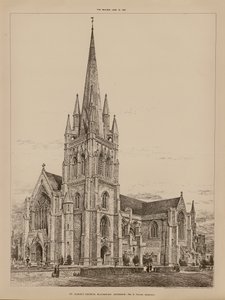 St. Albans kirke, Blackburn, eksteriør (gravering) av English School
