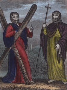 St Andrew, St Philip (farget gravering) av English School