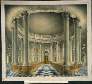St. Andrews kirke, Madras, ca. 1825 (farge litho) av English School